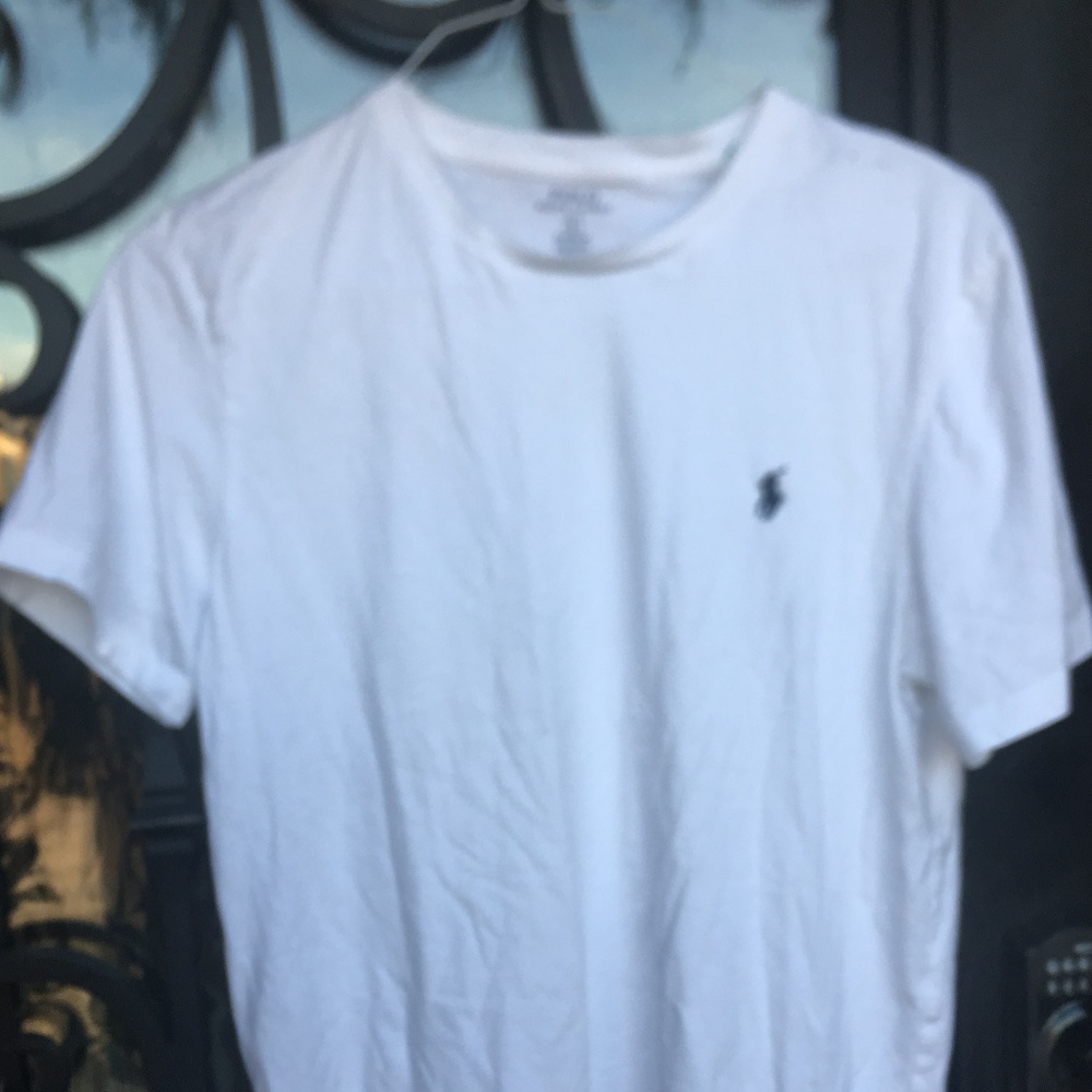 Polo Ralph Lauren Classic WhiteT w/ Navy Pony Sz L